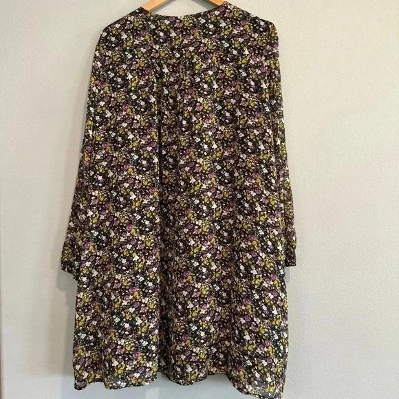 Hayden Floral Shift Dress Cottagecore Boho Peasant Fall Winter 2XL - Picture 2 of 8